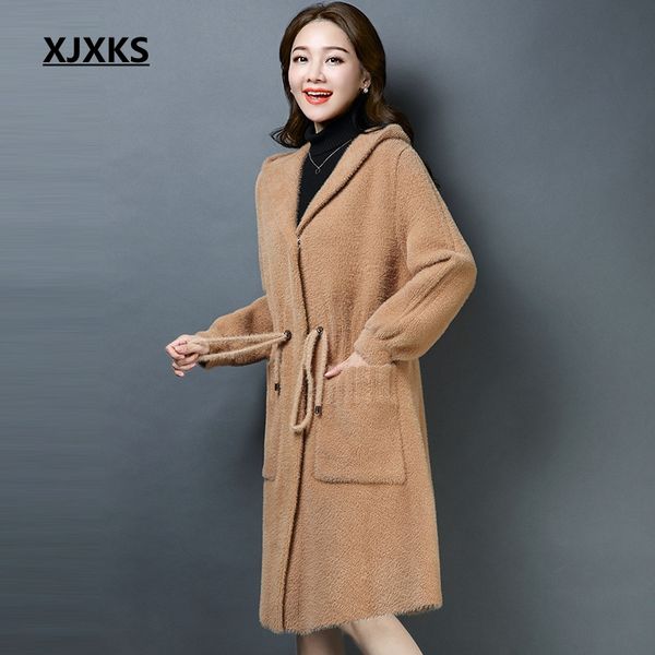 xjxks autumn and winter clothes women hooded wool coat fashion sashes brand design loose 2019 new fashion women long coat, Black
xjxks autumn and winter clothes women hooded wool coat fashion sashes brand design loose 2019 new fashion women long coat, Black