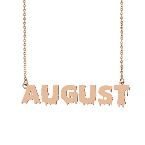 august name necklace , cool bloody art name necklace for halloween and santa's day jewelry gift for kids boys girls, Silver
august name necklace , cool bloody art name necklace for halloween and santa's day jewelry gift for kids boys girls, Silver