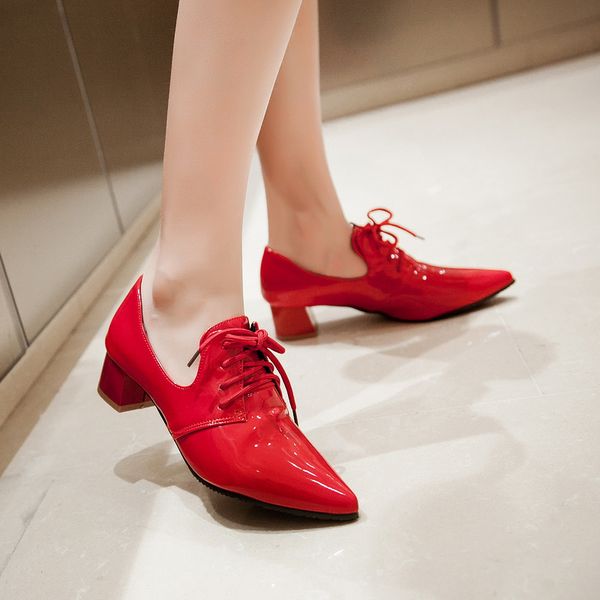 women's shoes low square heel single shoes lace-up college wind leisure british style retro wind pointed toe brogue, Black
women's shoes low square heel single shoes lace-up college wind leisure british style retro wind pointed toe brogue, Black