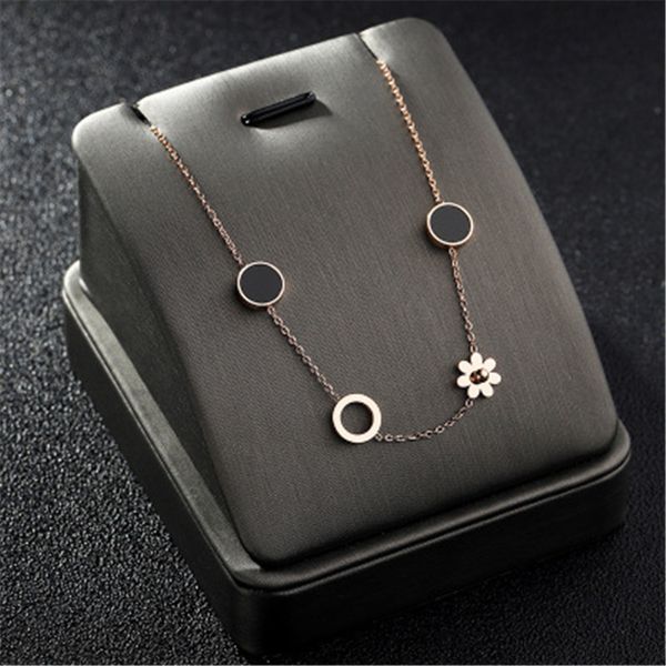 simple titanium steel rose gold round circle small daisy pendant bracelet for women daily life fashion bangle jewelry, Black
simple titanium steel rose gold round circle small daisy pendant bracelet for women daily life fashion bangle jewelry, Black