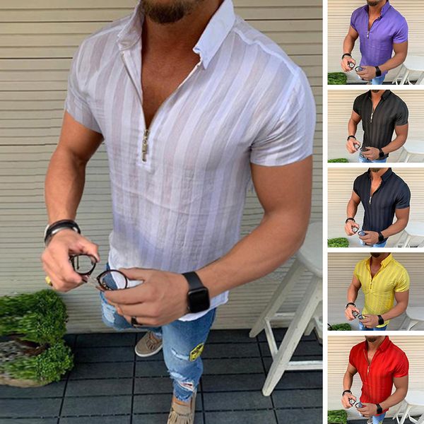 6 colors mens t shirts spring summer new european american casual lapel zipper short sleeve t-shirt casual fashion clothes, White;black
6 colors mens t shirts spring summer new european american casual lapel zipper short sleeve t-shirt casual fashion clothes, White;black