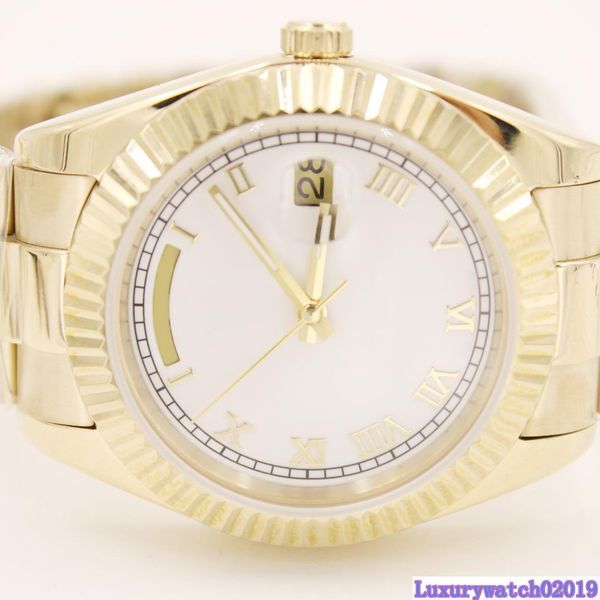mens watch day date 40mm classic roma face yellow gold big date automatic mechanical sapphire glass stainless steel wristwatches, Slivery;brown
mens watch day date 40mm classic roma face yellow gold big date automatic mechanical sapphire glass stainless steel wristwatches, Slivery;brown