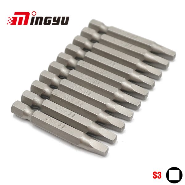 10 pcs s3 screwdriver bit set 50mm 1/4 inch hex shank chrome vanadium steel square head bit set hand tools electric drive bits
10 pcs s3 screwdriver bit set 50mm 1/4 inch hex shank chrome vanadium steel square head bit set hand tools electric drive bits