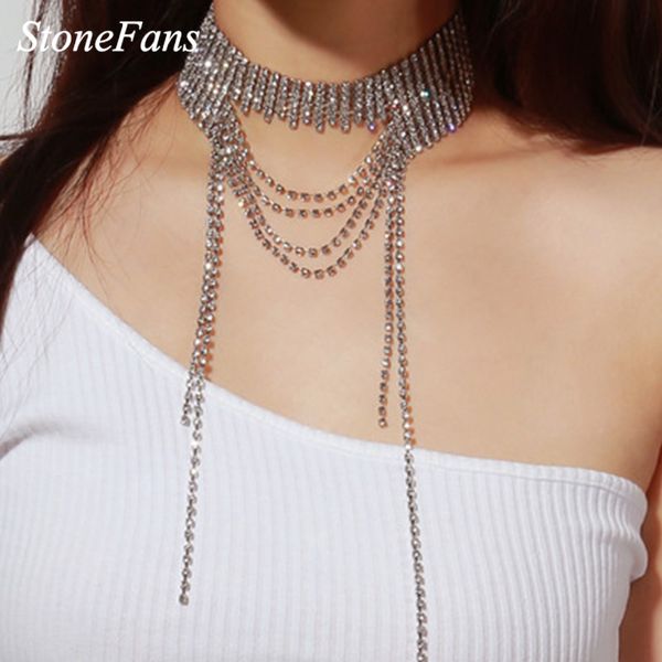stonefans women long bib necklace fringe rhinestone collar choker scarf statement trendy crystal bling tassel club party jewelry, Silver
stonefans women long bib necklace fringe rhinestone collar choker scarf statement trendy crystal bling tassel club party jewelry, Silver