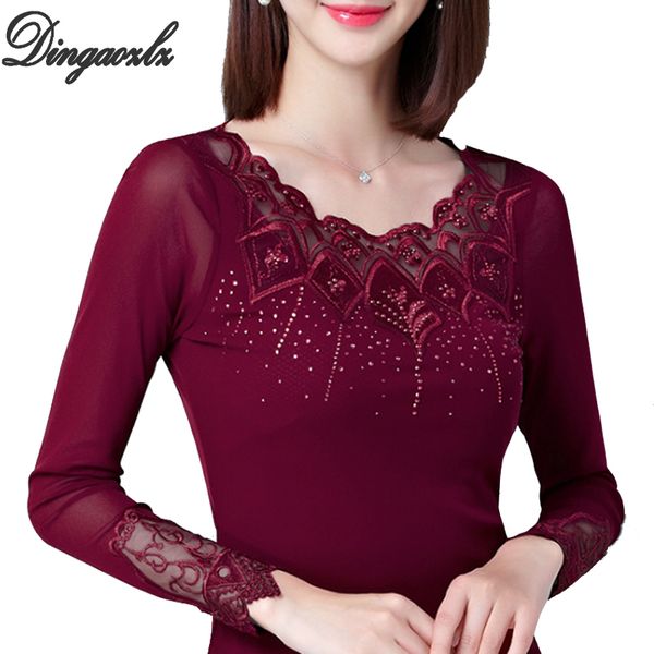 dingaozlz spring plus size women fashion clothing patchwork mesh lace blouse slim long sleeve diamond casual shirt 4xl, White
dingaozlz spring plus size women fashion clothing patchwork mesh lace blouse slim long sleeve diamond casual shirt 4xl, White