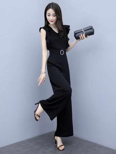 mazefeng 2019 new women solid black elegant office ladies solid ruffle sleeveless rompers summer workwear women jumpsuits, Black;white
mazefeng 2019 new women solid black elegant office ladies solid ruffle sleeveless rompers summer workwear women jumpsuits, Black;white