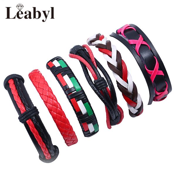 dropshipping new punk series red braided leather strap vintage bracelet for women girl gift handwork rope leather punk bracelet, Golden;silver
dropshipping new punk series red braided leather strap vintage bracelet for women girl gift handwork rope leather punk bracelet, Golden;silver
