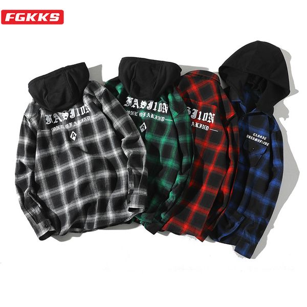 men's casual shirts fgkks fashion brand men plaid shirt spring autumn high street hooded long sleeve male, White;black
men's casual shirts fgkks fashion brand men plaid shirt spring autumn high street hooded long sleeve male, White;black