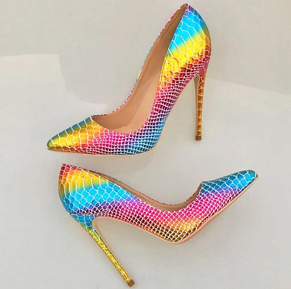 women lady 2019 fashion rainbow python snake leather poined toes wedding heels stiletto high heels shoes pumps 12cm 120mm
women lady 2019 fashion rainbow python snake leather poined toes wedding heels stiletto high heels shoes pumps 12cm 120mm
