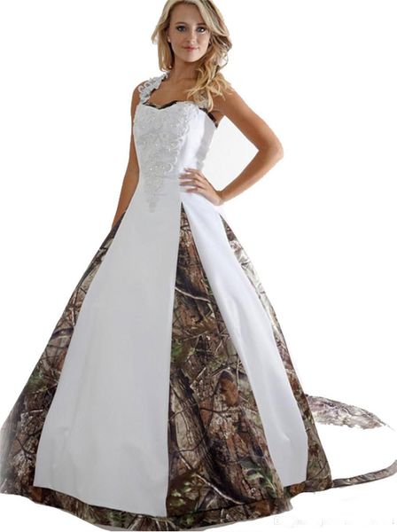 camouflage a line weedding dresses 2019 with beaded appliques long court train spaghetti straps satin camo bridal gowns with lace up, White
camouflage a line weedding dresses 2019 with beaded appliques long court train spaghetti straps satin camo bridal gowns with lace up, White