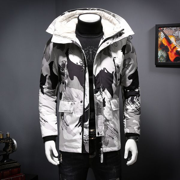2020 large size men's down jacket thick short loose down jacket fashion short camouflage, Black
2020 large size men's down jacket thick short loose down jacket fashion short camouflage, Black