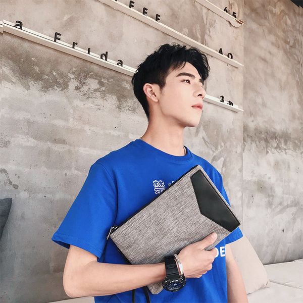 japanese and korean version of canvas gray men's hand bag trend contrast color business document bag casual street wrist
japanese and korean version of canvas gray men's hand bag trend contrast color business document bag casual street wrist