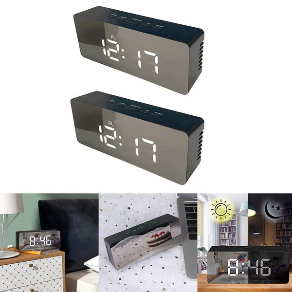 2 pieces led digital alarm clock indoor temperature display 12h/24h desktop
2 pieces led digital alarm clock indoor temperature display 12h/24h desktop