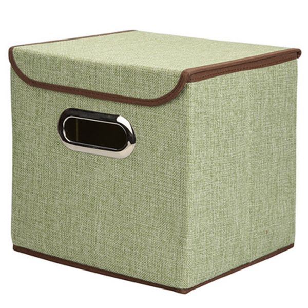 New Cotton And Linen Storage Box Stainless Steel Portable Clothing Storage Box Non-woven Mini Storage Box
