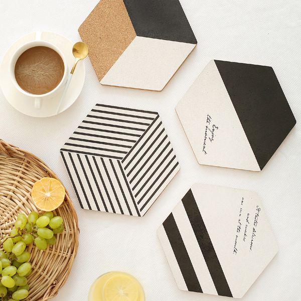 hexagon shaped drink tea coffee cup mats pads wooden cork coasters heat resistance placemat home bar table decoration
hexagon shaped drink tea coffee cup mats pads wooden cork coasters heat resistance placemat home bar table decoration