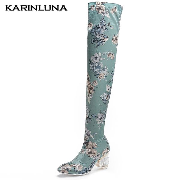 new elegant silk flower print over the knee boots woman spring autumn round high heels long boots women large size 34-44, Black
new elegant silk flower print over the knee boots woman spring autumn round high heels long boots women large size 34-44, Black