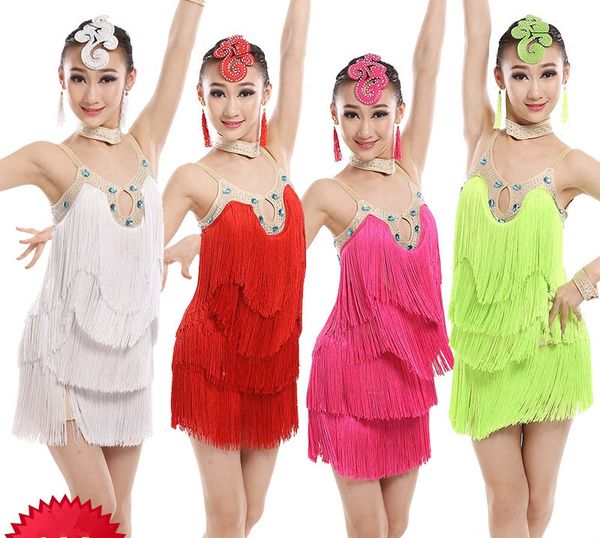 tassel latin dance dress for girls children salsa tango ballroom dancing dress competition costumes kids practice dance clothing, Black;red
tassel latin dance dress for girls children salsa tango ballroom dancing dress competition costumes kids practice dance clothing, Black;red