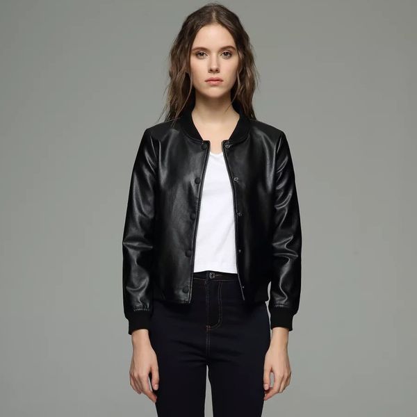 fashion soft womens faux leather jackets and coats outerwear punk coat winter women jackets winter women pu leather, Black
fashion soft womens faux leather jackets and coats outerwear punk coat winter women jackets winter women pu leather, Black
