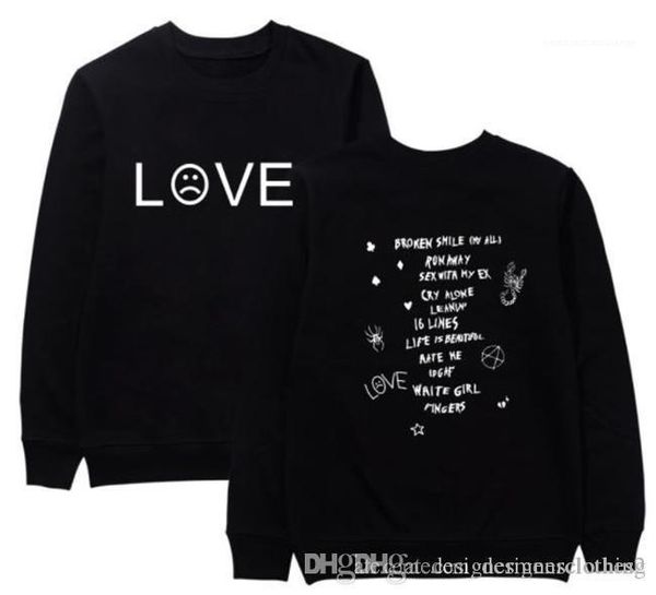 designer hoodies long sleeved letters printed lil peep sweatshirts women rap clothes nipsey hussle women, Black 
designer hoodies long sleeved letters printed lil peep sweatshirts women rap clothes nipsey hussle women, Black