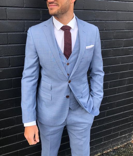2019 new fashion light blue groom tuxedos peak lapel groomsmen slim fit suits man jacket blazer 3 piece suit(jacket+pants+vest), White;black
2019 new fashion light blue groom tuxedos peak lapel groomsmen slim fit suits man jacket blazer 3 piece suit(jacket+pants+vest), White;black