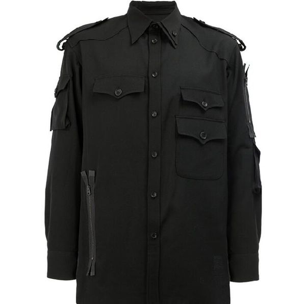 new 2019 stage catwalk shirt with punk trend male personality shirt hairstylist fashion simple retro loose singer costumes, White;black
new 2019 stage catwalk shirt with punk trend male personality shirt hairstylist fashion simple retro loose singer costumes, White;black