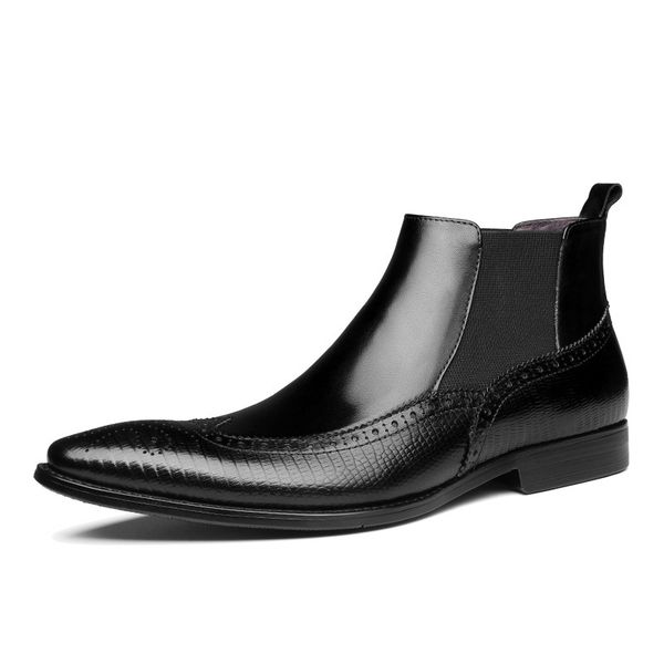 botas hombre short men leather boots botines hombre pointed-toe genuine leather, Black
botas hombre short men leather boots botines hombre pointed-toe genuine leather, Black