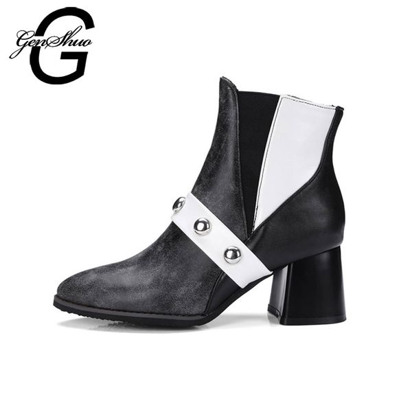 genshuo winter boots women shoes rivet ankle boots short plush shoes woman patchwork square heel ladies office winter shoe, Black
genshuo winter boots women shoes rivet ankle boots short plush shoes woman patchwork square heel ladies office winter shoe, Black