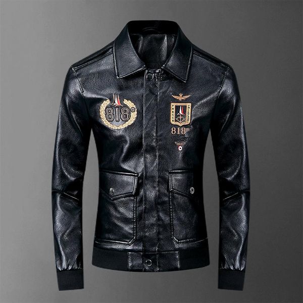 2019 black bomber jackets men embroidery brand streetwear turn-down neck zipper slim motorcycle pu faux leather jacket coats, Black;brown
2019 black bomber jackets men embroidery brand streetwear turn-down neck zipper slim motorcycle pu faux leather jacket coats, Black;brown