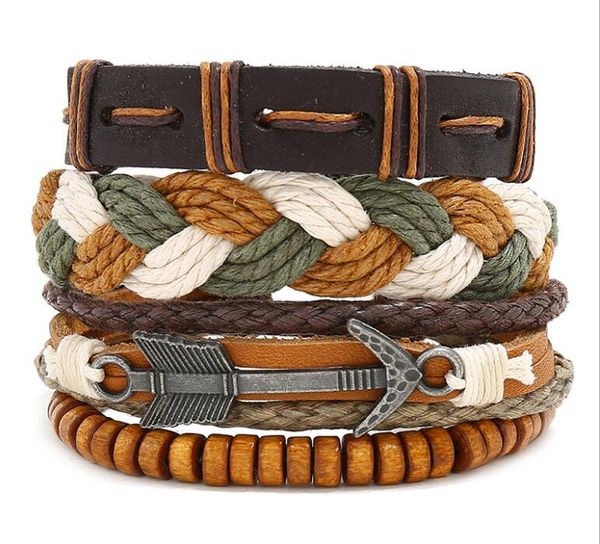 100% genuine leather bracelet diy alloy arrow wax rope men's combination suit bracelet size can be adjusted 3styles/1set, Black
100% genuine leather bracelet diy alloy arrow wax rope men's combination suit bracelet size can be adjusted 3styles/1set, Black