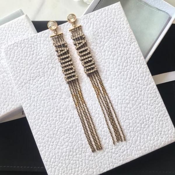 fashion classic letters diamond tassel retro designer earrings luxury designer jewelry women earrings, Golden
fashion classic letters diamond tassel retro designer earrings luxury designer jewelry women earrings, Golden