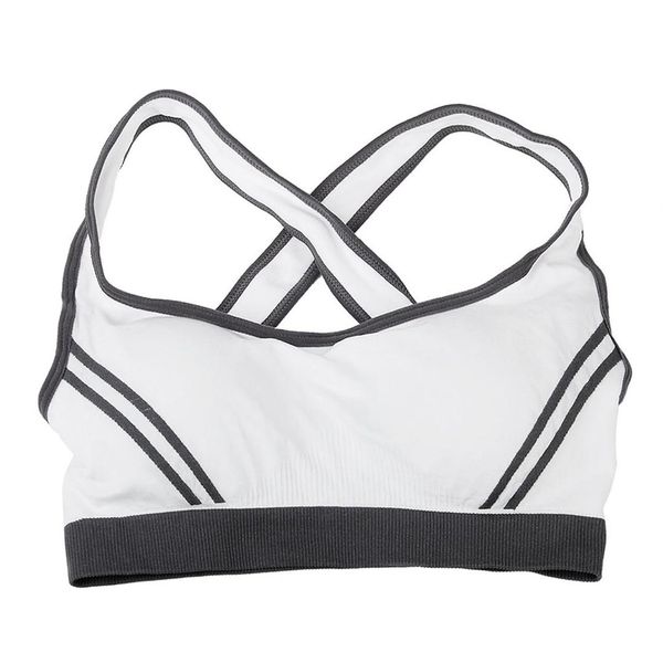women's seamless padded sports bra crop running yoga fitness sport vest, White;black
women's seamless padded sports bra crop running yoga fitness sport vest, White;black