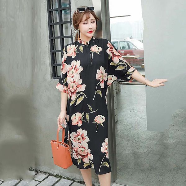 loose vintage printed dress women trend bat sleeve elegant dresses loose stand collar chiffon women clothes 2020 new dmy3997, Black;gray
loose vintage printed dress women trend bat sleeve elegant dresses loose stand collar chiffon women clothes 2020 new dmy3997, Black;gray