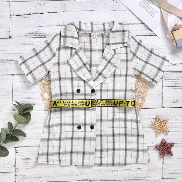 2020ins style plaid thin cardigan suit collar coat + letter belt coat shirt shirt, White;black
2020ins style plaid thin cardigan suit collar coat + letter belt coat shirt shirt, White;black