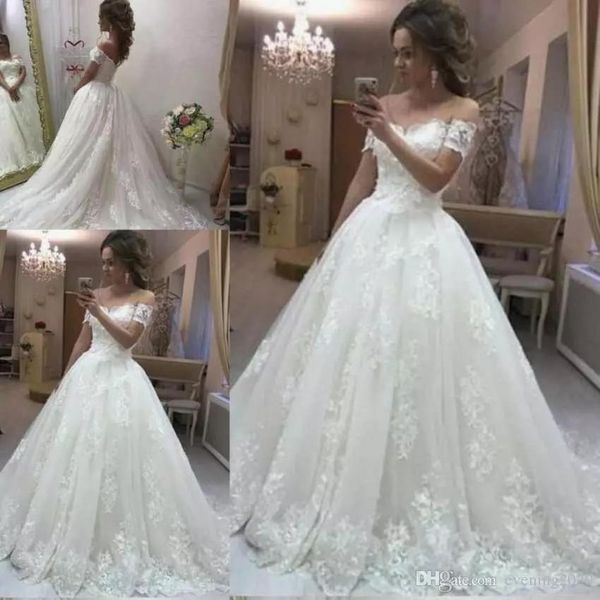 старинные кружева a line свадебные платья с плеча с короткими рукавами аппликации скромные свадебные платья деревенские свадебные платья, White 
старинные кружева a line свадебные платья с плеча с короткими рукавами аппликации скромные свадебные платья деревенские свадебные платья, White