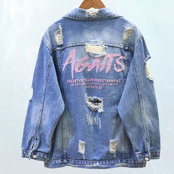 2019 fashion loose embroidered denim female coat new spring autumn jacket women holes plus size jacket female jaqueta sl176, Black;brown
2019 fashion loose embroidered denim female coat new spring autumn jacket women holes plus size jacket female jaqueta sl176, Black;brown