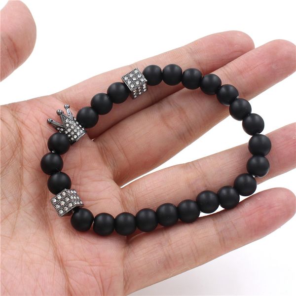 2020 natural black matte stone bracelets cz dice & crown men's charm bracelets beads bracelet bangle for women men, Golden;silver
2020 natural black matte stone bracelets cz dice & crown men's charm bracelets beads bracelet bangle for women men, Golden;silver