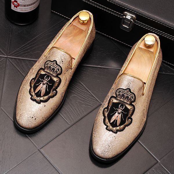 dress shoes wedding shoes for men britain bees embroider loafers leather zapatos de hombres serpentine, Black
dress shoes wedding shoes for men britain bees embroider loafers leather zapatos de hombres serpentine, Black