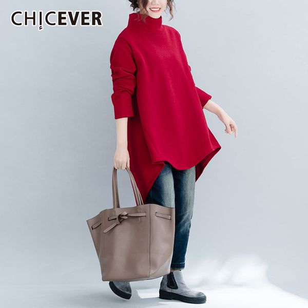 chicever plus velvet women's sweatshirt turtleneck long sleeve oversize asymmetric female pullovers fashion 2020 autumn clothes, Black
chicever plus velvet women's sweatshirt turtleneck long sleeve oversize asymmetric female pullovers fashion 2020 autumn clothes, Black