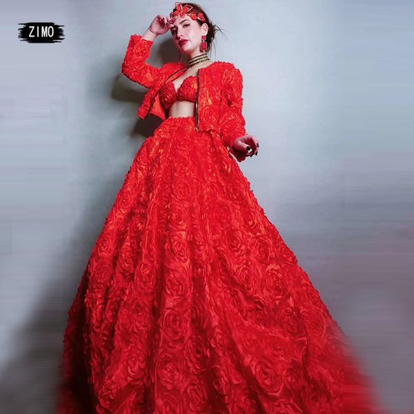 fashion costumes red rose fluffy dress birthday celebrate women prom evening stage singer dancer long train dress concert outfit, Black;gray
fashion costumes red rose fluffy dress birthday celebrate women prom evening stage singer dancer long train dress concert outfit, Black;gray