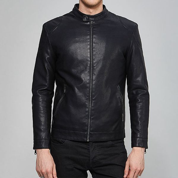 fashion leather jackets slim fit autumn winter warm solid black mens leather jackets and coats casual outwear chamarras, Black;brown
fashion leather jackets slim fit autumn winter warm solid black mens leather jackets and coats casual outwear chamarras, Black;brown