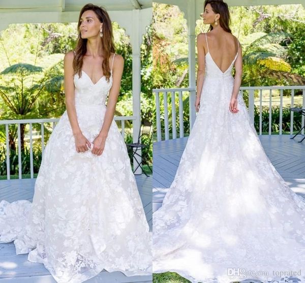 new elegant summer garden beach wedding dresses a line low cut backless boho bridal gowns appliques spaghetti straps robe de mariee, White
new elegant summer garden beach wedding dresses a line low cut backless boho bridal gowns appliques spaghetti straps robe de mariee, White