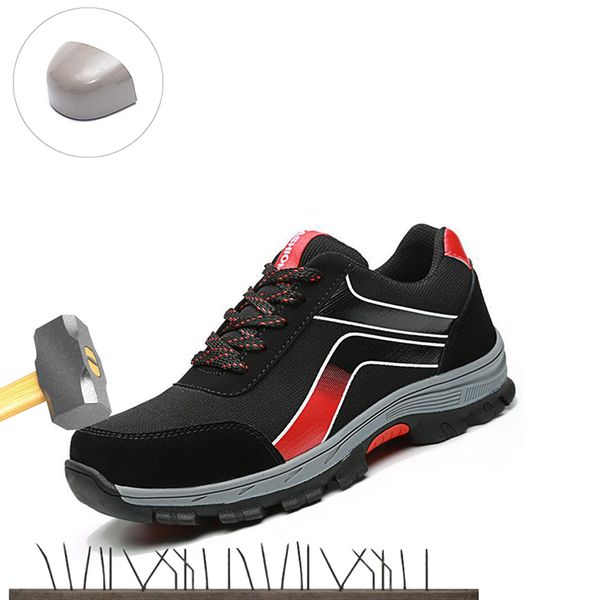 2019 summer new men's steel nose safety work shoes anti-smashing anti-puncture comfortable lightweight breathable safety boots, Black
2019 summer new men's steel nose safety work shoes anti-smashing anti-puncture comfortable lightweight breathable safety boots, Black