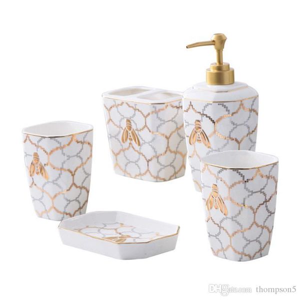 nordic brief bathroom ceramic five-piece set toilet unique gold mosaic texture design gargle cup lotion bottle toothbrush holder soap dish
nordic brief bathroom ceramic five-piece set toilet unique gold mosaic texture design gargle cup lotion bottle toothbrush holder soap dish