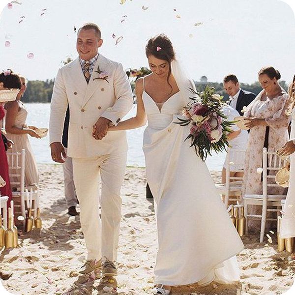 men's suits & blazers linen men beach wedding double breasted costume homme groom suit custom made man 2 pieces, White;black
men's suits & blazers linen men beach wedding double breasted costume homme groom suit custom made man 2 pieces, White;black