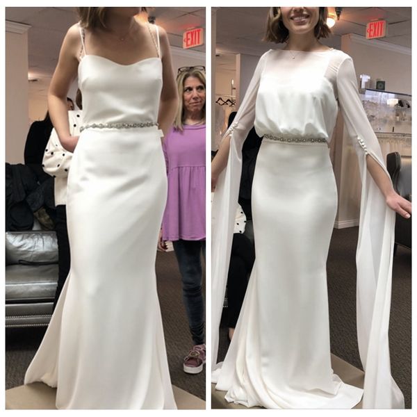 spaghetti mermaid wedding dress watteau train two piece wedding dress with sweep train 2 in 1 wedding gown vestidos de novia, White
spaghetti mermaid wedding dress watteau train two piece wedding dress with sweep train 2 in 1 wedding gown vestidos de novia, White