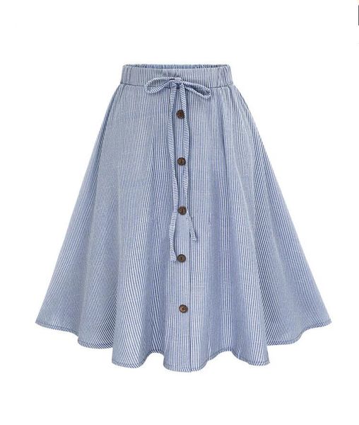 2019 new striped half skirt women stripe single-breasted lace high waist plain skater flared skirt linen falda de mujer, Black
2019 new striped half skirt women stripe single-breasted lace high waist plain skater flared skirt linen falda de mujer, Black