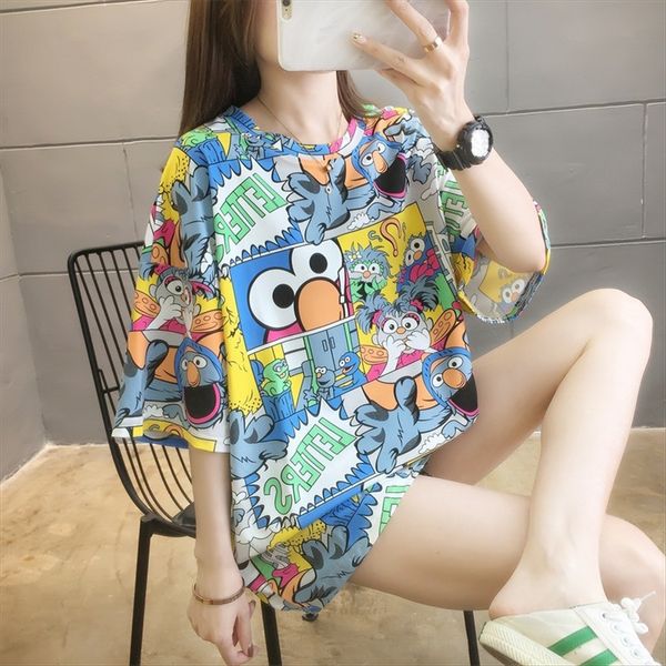 2020 short-sleeved t-shirt female couple clothes loose student ins fashion medium and long short-sleeved t-shirt female, White
2020 short-sleeved t-shirt female couple clothes loose student ins fashion medium and long short-sleeved t-shirt female, White