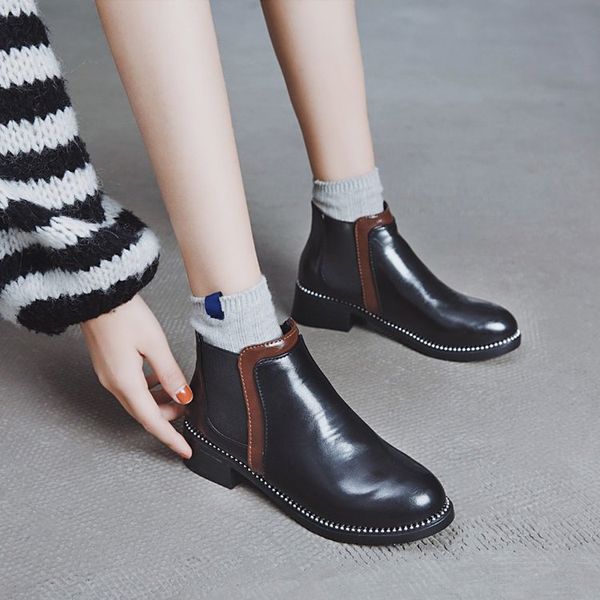 slip-on ankle solid boots women round toe flat with boots winter sewing casual ladies shoes, Black
slip-on ankle solid boots women round toe flat with boots winter sewing casual ladies shoes, Black