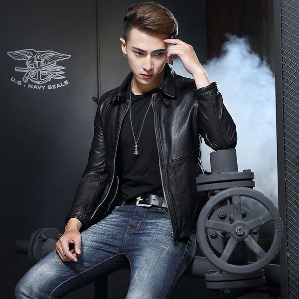ptslan 2019 men genuine leather jacket real lambskin jackets natural sheepskin coat classic motorcycle motorbike, Black
ptslan 2019 men genuine leather jacket real lambskin jackets natural sheepskin coat classic motorcycle motorbike, Black