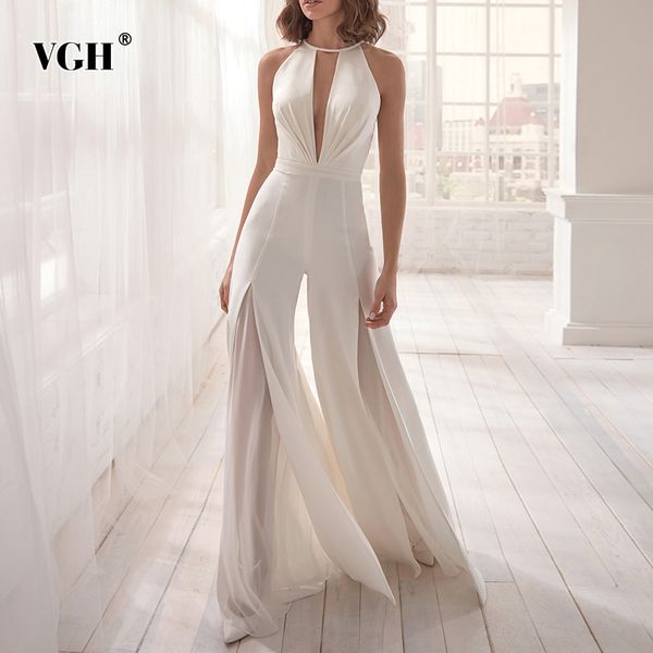 vgh elegant hollow out jumpsuit for women o neck sleeveless high waist wide leg pants jumpsuits 2020 summer fashion new, Black;white
vgh elegant hollow out jumpsuit for women o neck sleeveless high waist wide leg pants jumpsuits 2020 summer fashion new, Black;white